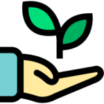 Plant hand cartoon growth
